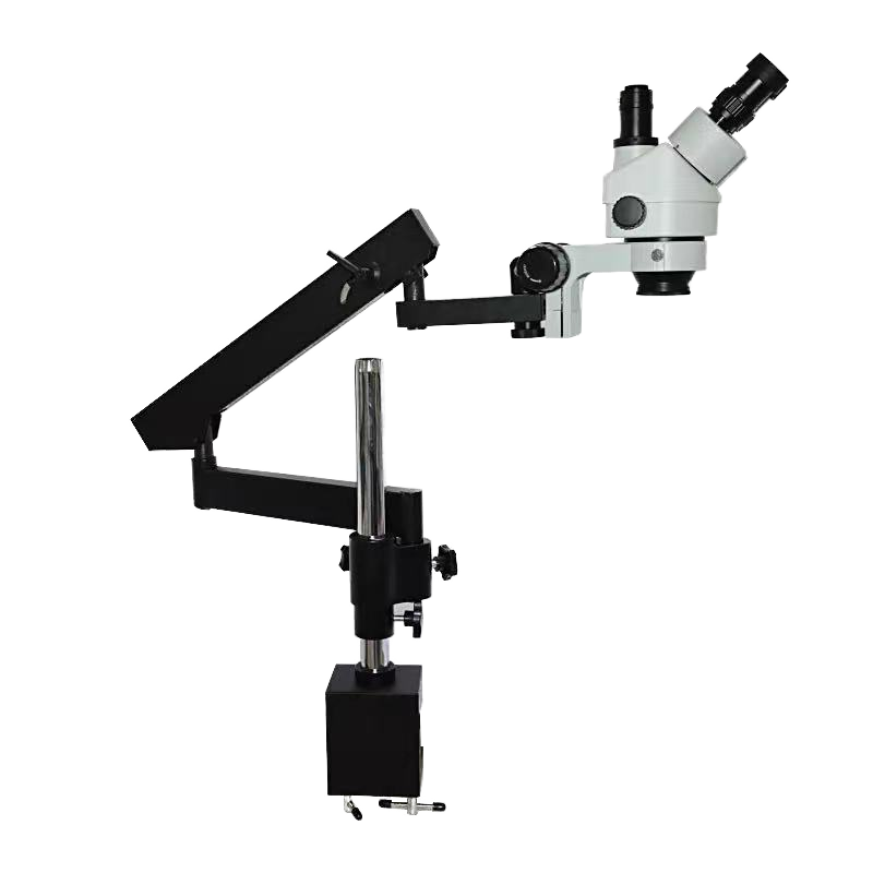 Articulating Arm Boom Stand Microscope - Microscopio stereo trinoculare con braccio articolato