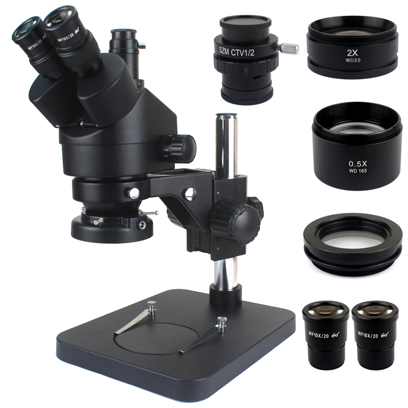 Microscopio trinoculare con zo - Trinocular Stereo Microscope 7X-45X recensione e prezzo