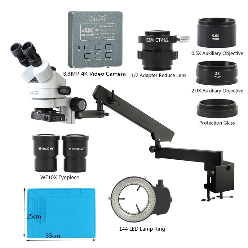 Simul Focal Zoom 3.5X-90X brac - Trinocular Stereo Microscope 7X-45X recensione e prezzo