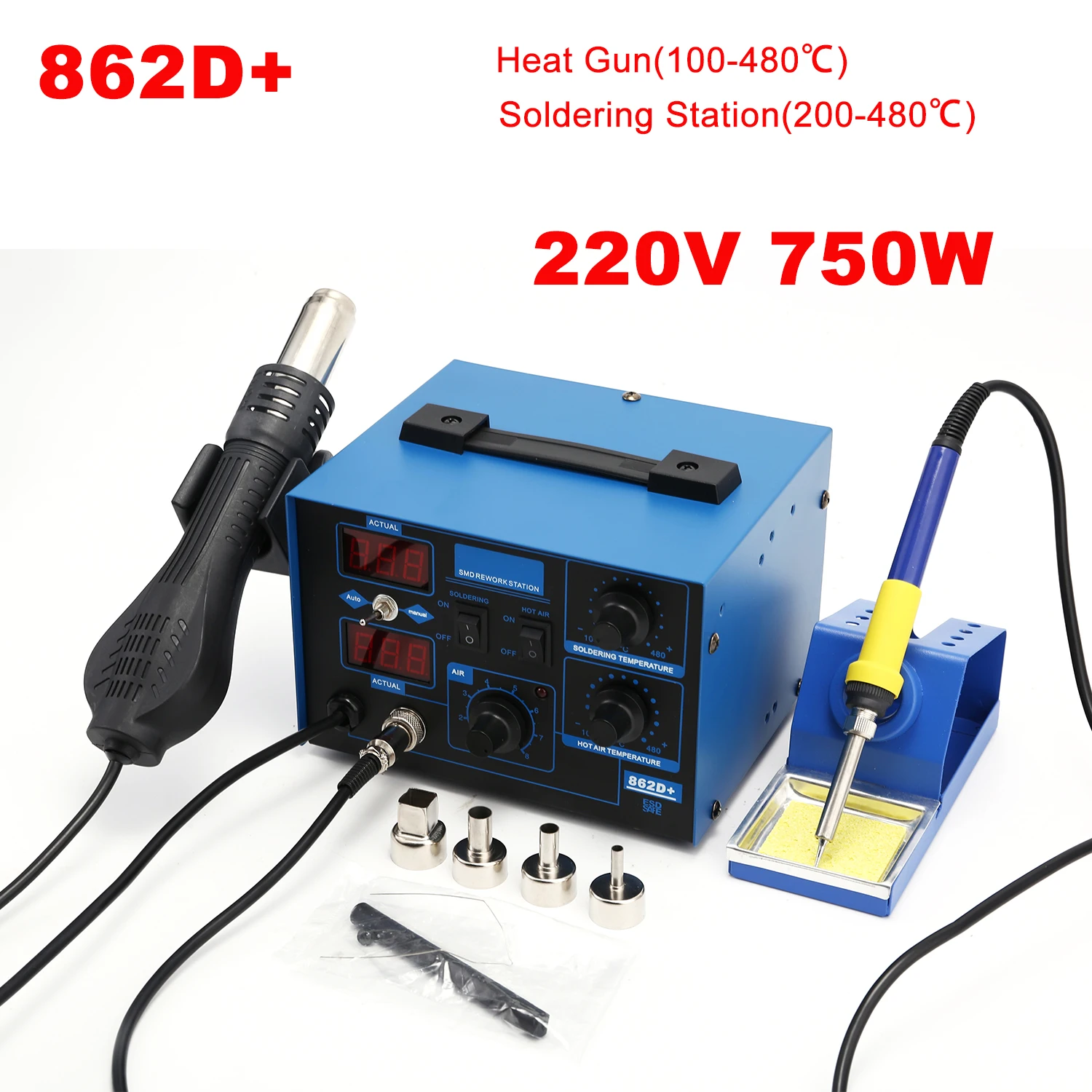 Stazione di saldatura 2 in 1 d - 2 In 1 Soldering Rework Station 750W recensione e prezzo