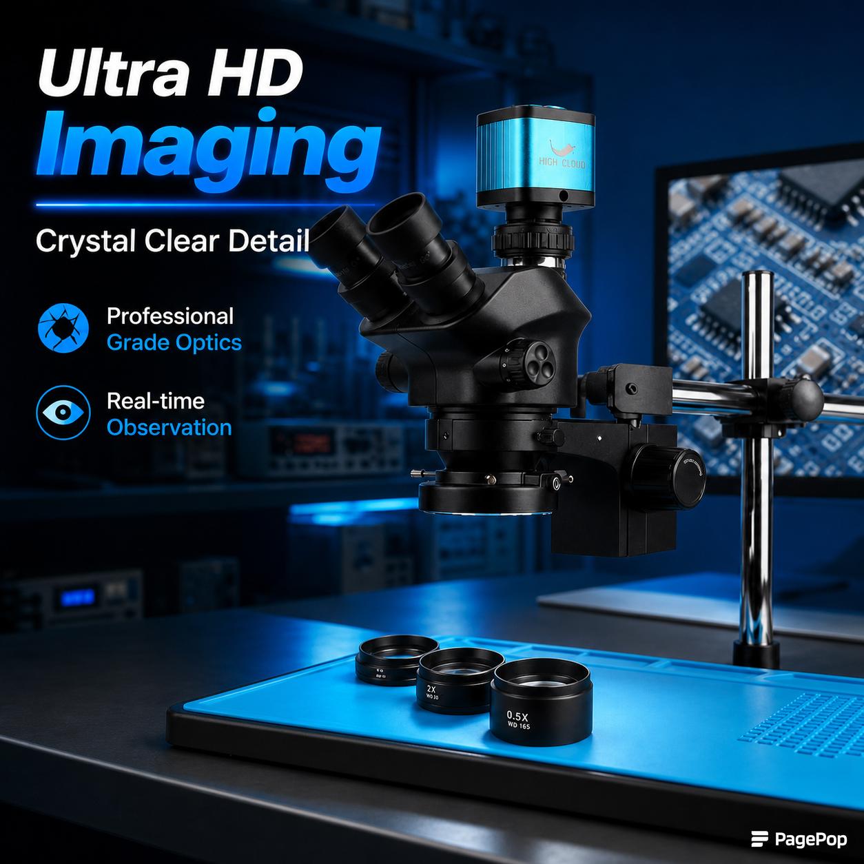 Microscopio Trinoculare Indust - Simul-Focal Industrial Microscope 4K Hdmi recensione e prezzo