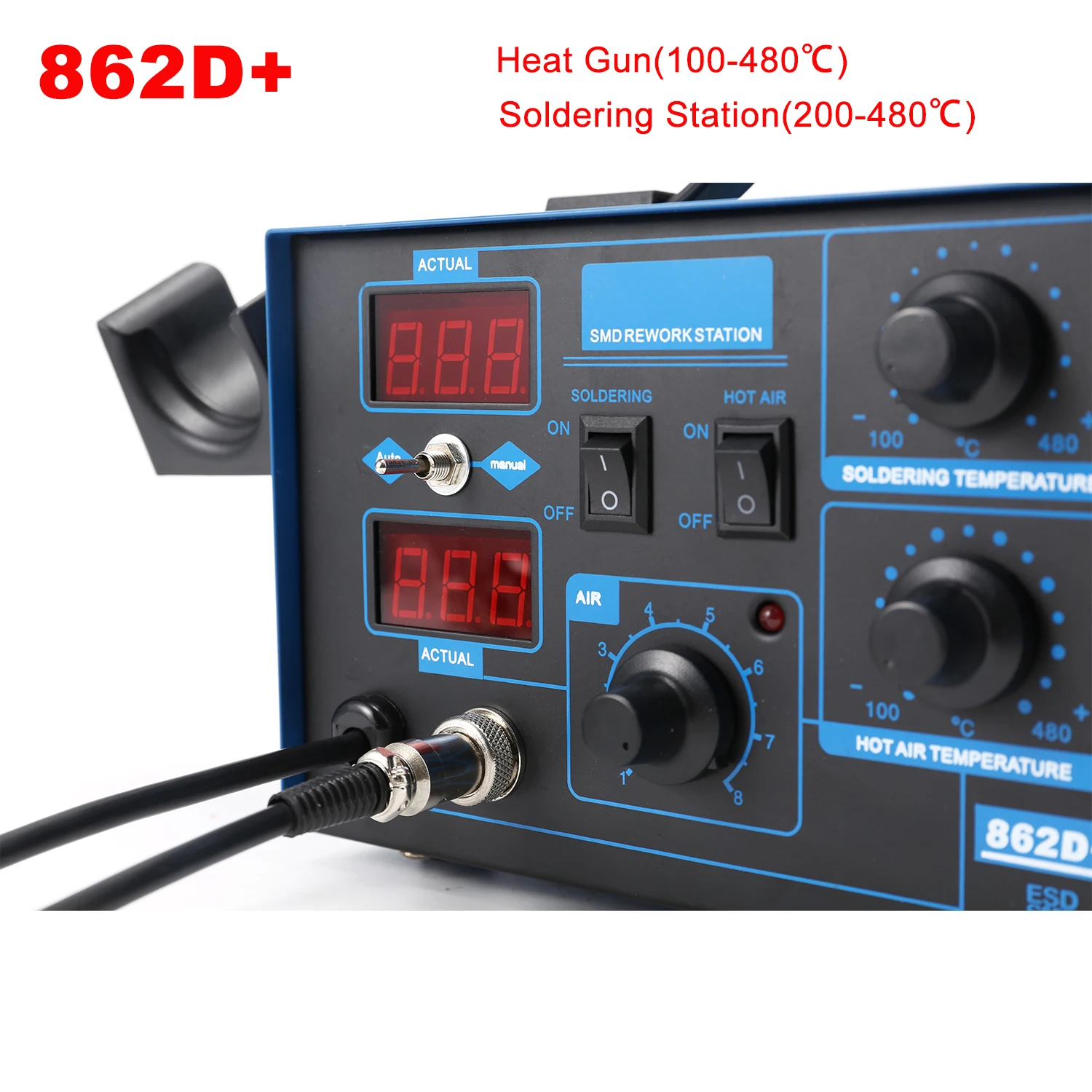 Stazione di saldatura 862D+ 2  - 2 In 1 Soldering Rework Station 750W recensione e prezzo